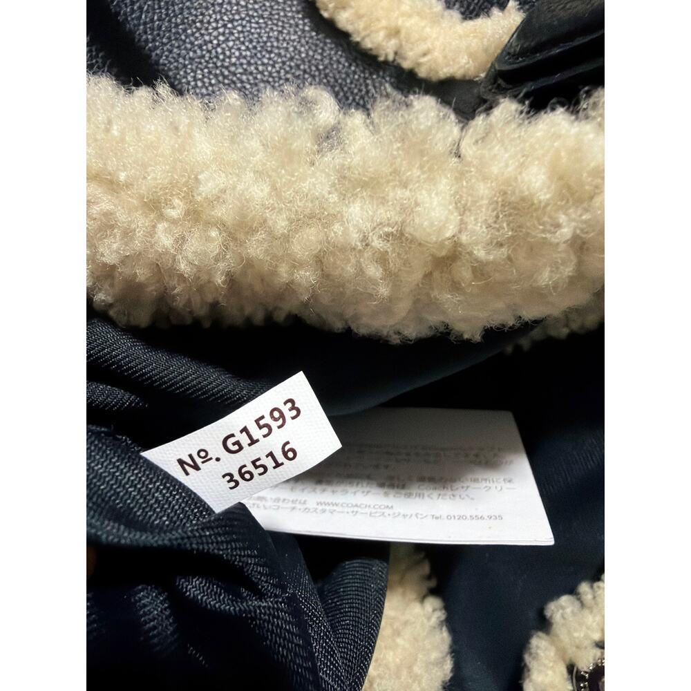 Coach Edie Black Pebbled Leather and Shearling Style 36516NEW without tags - Picture 8 of 9